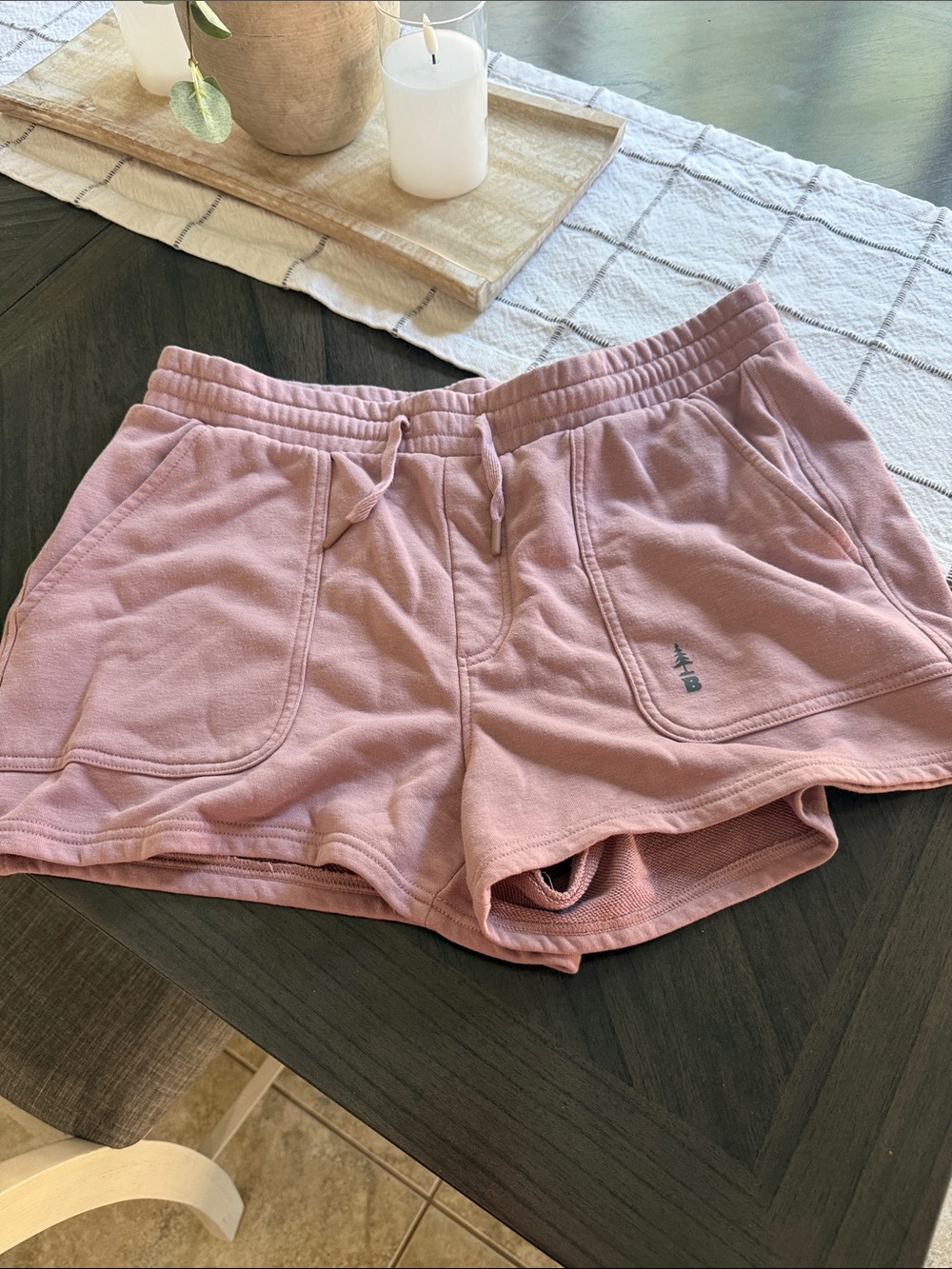 Women's Athletic Drawstring Shorts in Dusty Pink - Unbranded